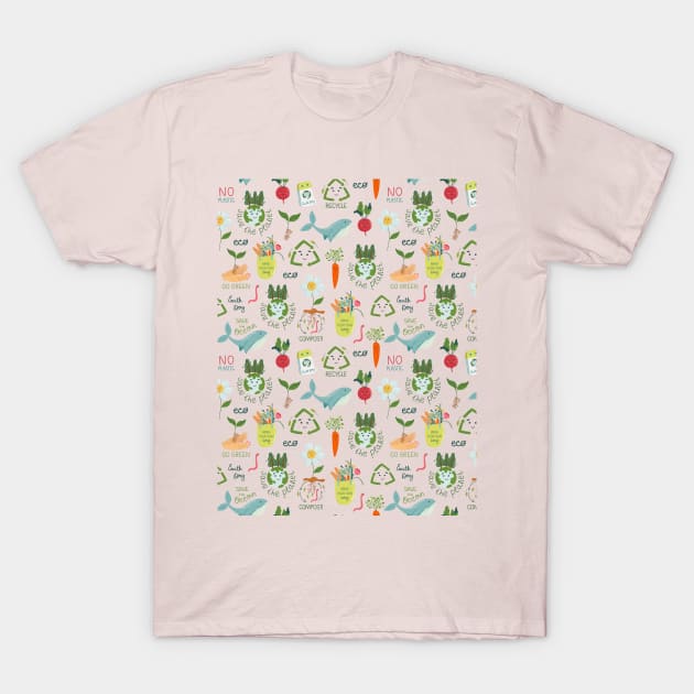 Eco theme seamless pattern T-Shirt by DanielK